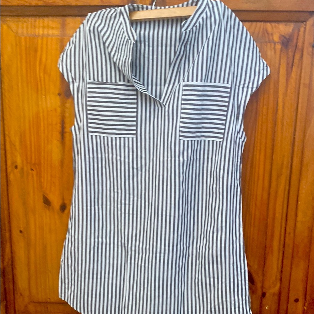 Striped Black and White Women's Top